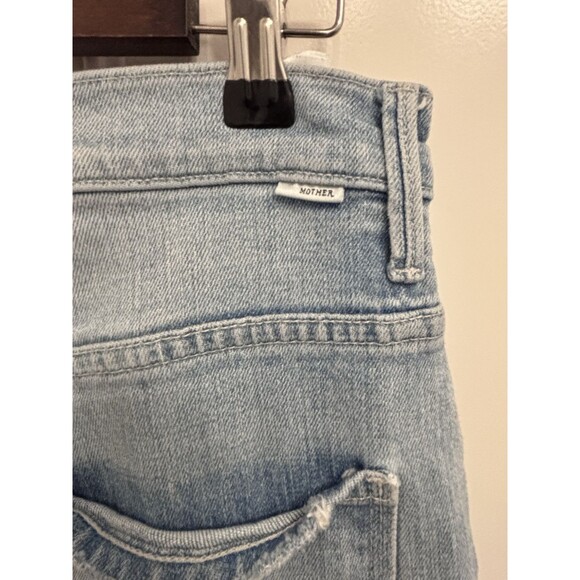 Mother Jeans 31 Blue High Rise Waisted Tunnel Vision Sneak Distressed Wide - Picture 9 of 13